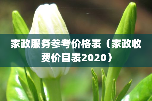 家政服务参考价格表（家政收费价目表2020）