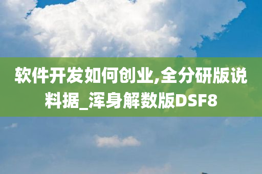 软件开发如何创业,全分研版说料据_浑身解数版DSF8