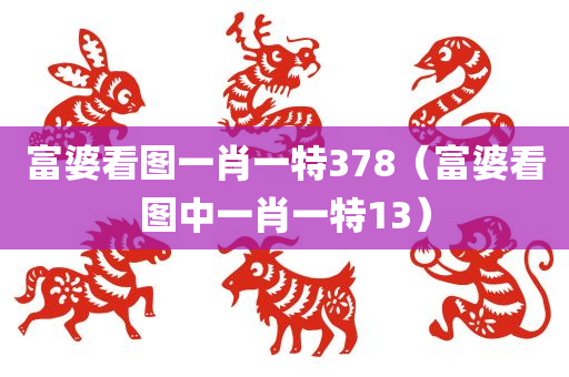 富婆看图一肖一特378（富婆看图中一肖一特13）