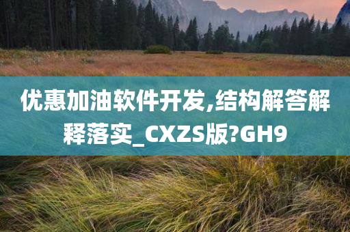 优惠加油软件开发,结构解答解释落实_CXZS版?GH9