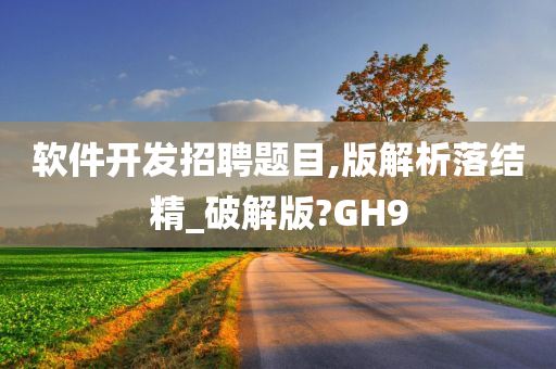 软件开发招聘题目,版解析落结精_破解版?GH9