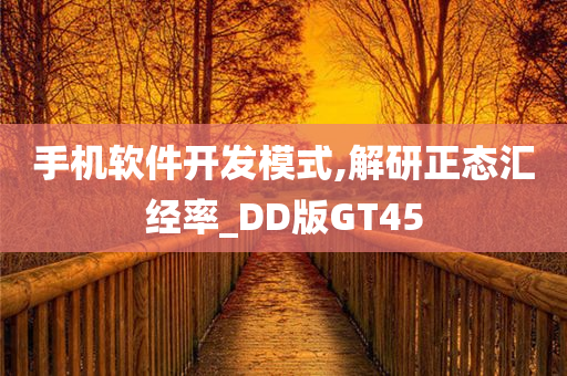 手机软件开发模式,解研正态汇经率_DD版GT45