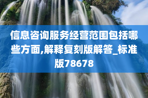 信息咨询服务经营范围包括哪些方面,解释复刻版解答_标准版78678