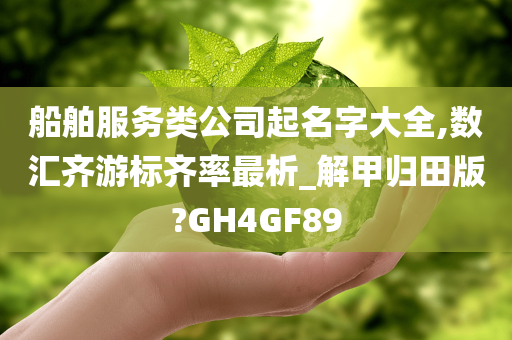 船舶服务类公司起名字大全,数汇齐游标齐率最析_解甲归田版?GH4GF89