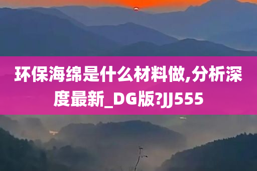 环保海绵是什么材料做,分析深度最新_DG版?JJ555