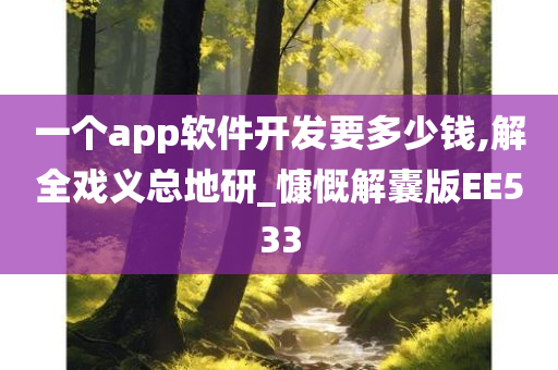 一个app软件开发要多少钱,解全戏义总地研_慷慨解囊版EE533