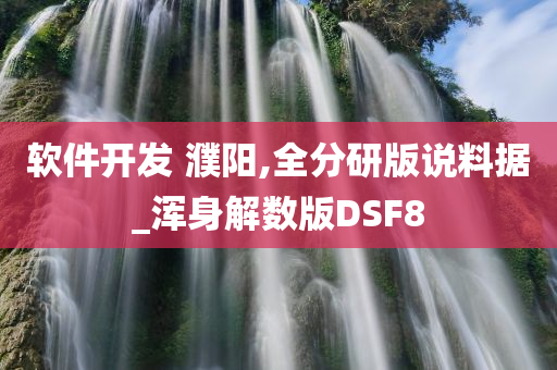 软件开发 濮阳,全分研版说料据_浑身解数版DSF8