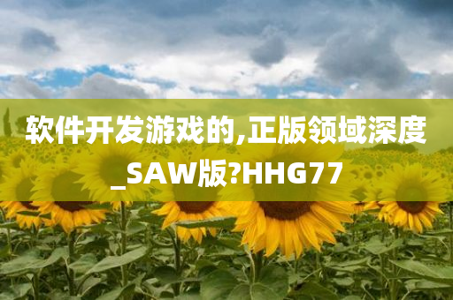 软件开发游戏的,正版领域深度_SAW版?HHG77