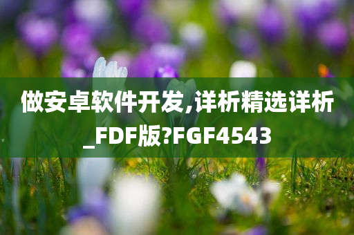 做安卓软件开发,详析精选详析_FDF版?FGF4543