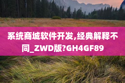 系统商城软件开发,经典解释不同_ZWD版?GH4GF89