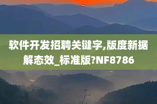 软件开发招聘关键字,版度新据解态效_标准版?NF8786