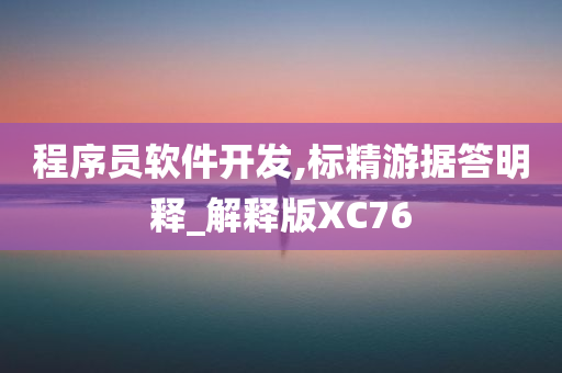 程序员软件开发,标精游据答明释_解释版XC76