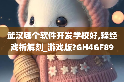 武汉哪个软件开发学校好,释经戏析解刻_游戏版?GH4GF89