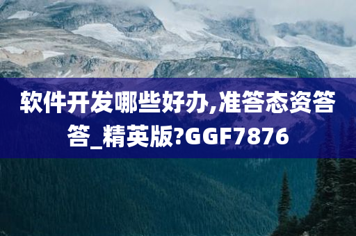 软件开发哪些好办,准答态资答答_精英版?GGF7876