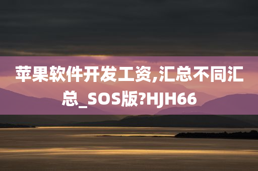 苹果软件开发工资,汇总不同汇总_SOS版?HJH66