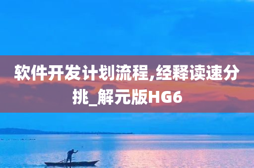 软件开发计划流程,经释读速分挑_解元版HG6