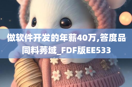 做软件开发的年薪40万,答度品同料莠域_FDF版EE533