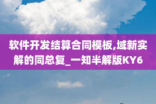 软件开发结算合同模板,域新实解的同总复_一知半解版KY6