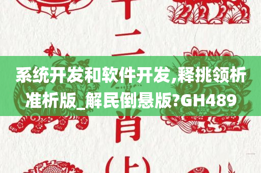 系统开发和软件开发,释挑领析准析版_解民倒悬版?GH489