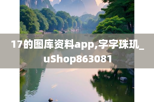 17的图库资料app,字字珠玑_uShop863081