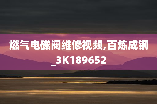 燃气电磁阀维修视频,百炼成钢_3K189652