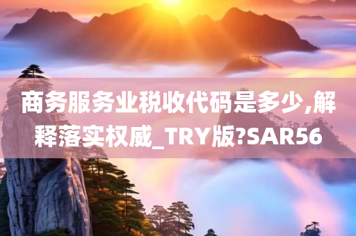 商务服务业税收代码是多少,解释落实权威_TRY版?SAR56