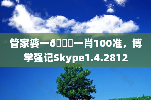 管家婆一🐎一肖100准，博学强记Skype1.4.2812