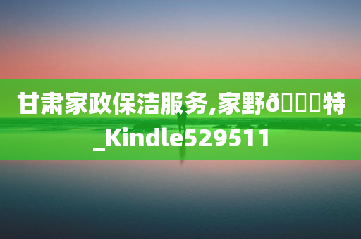 甘肃家政保洁服务,家野🀄特_Kindle529511