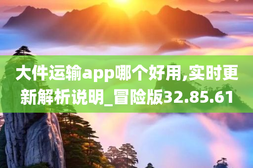 大件运输app哪个好用,实时更新解析说明_冒险版32.85.61