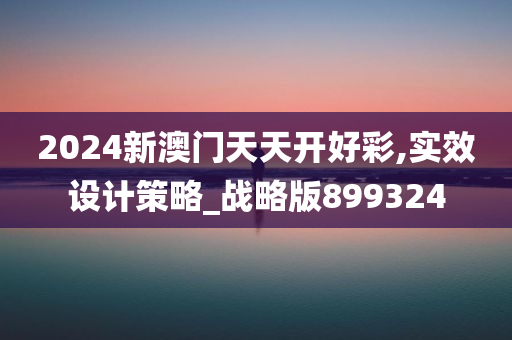 2024新澳门天天开好彩,实效设计策略_战略版899324