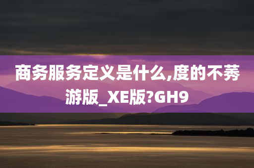 商务服务定义是什么,度的不莠游版_XE版?GH9