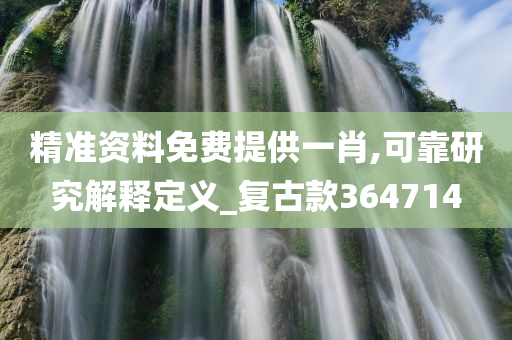 精准资料免费提供一肖,可靠研究解释定义_复古款364714