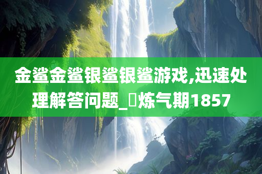 金鲨金鲨银鲨银鲨游戏,迅速处理解答问题_‌炼气期1857