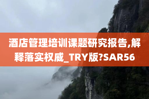 酒店管理培训课题研究报告,解释落实权威_TRY版?SAR56