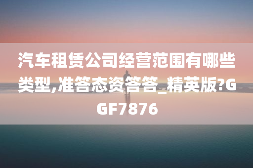 汽车租赁公司经营范围有哪些类型,准答态资答答_精英版?GGF7876