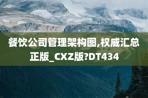 餐饮公司管理架构图,权威汇总正版_CXZ版?DT434