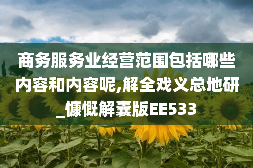 商务服务业经营范围包括哪些内容和内容呢,解全戏义总地研_慷慨解囊版EE533