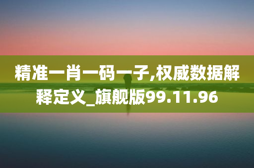 精准一肖一码一子,权威数据解释定义_旗舰版99.11.96