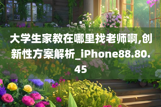 大学生家教在哪里找老师啊,创新性方案解析_iPhone88.80.45