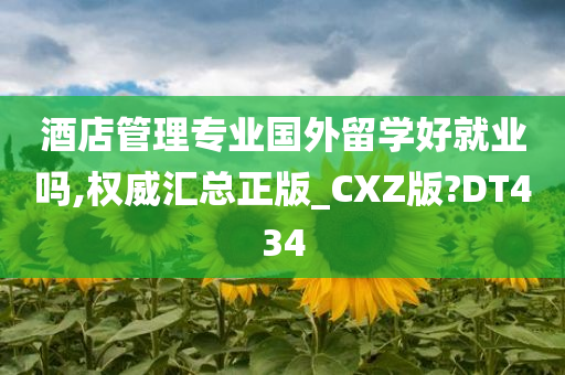 酒店管理专业国外留学好就业吗,权威汇总正版_CXZ版?DT434