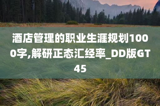 酒店管理的职业生涯规划1000字,解研正态汇经率_DD版GT45