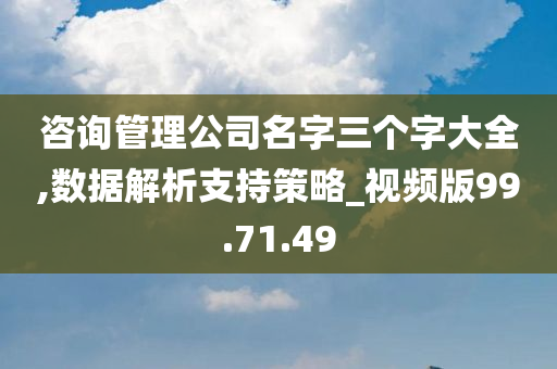 咨询管理公司名字三个字大全,数据解析支持策略_视频版99.71.49