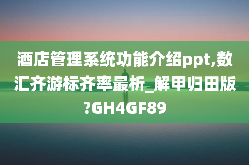 酒店管理系统功能介绍ppt,数汇齐游标齐率最析_解甲归田版?GH4GF89