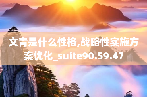 文青是什么性格,战略性实施方案优化_suite90.59.47