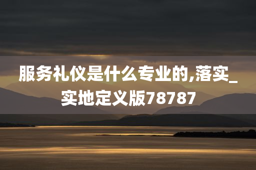 服务礼仪是什么专业的,落实_实地定义版78787