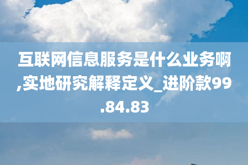 互联网信息服务是什么业务啊,实地研究解释定义_进阶款99.84.83