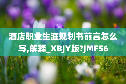 酒店职业生涯规划书前言怎么写,解释_XBJY版?JMF56