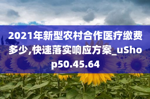 2021年新型农村合作医疗缴费多少,快速落实响应方案_uShop50.45.64