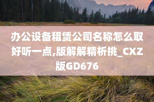 办公设备租赁公司名称怎么取好听一点,版解解精析挑_CXZ版GD676