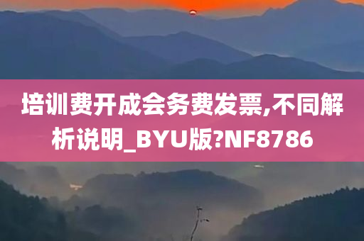 培训费开成会务费发票,不同解析说明_BYU版?NF8786